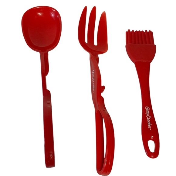 Betty Crocker 5 Pc Set Kitchen utensils spatula’s salad tongs  basting brush - Picture 2 of 15